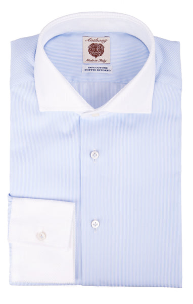 Two-Tone Ribbed Cotton Shirt