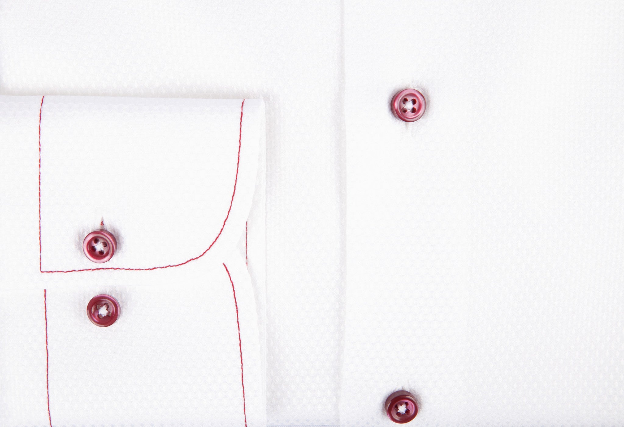 White Pique Print Dress Shirt