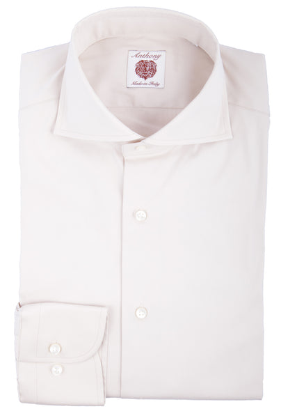 Tan Solid Cotton Shirt