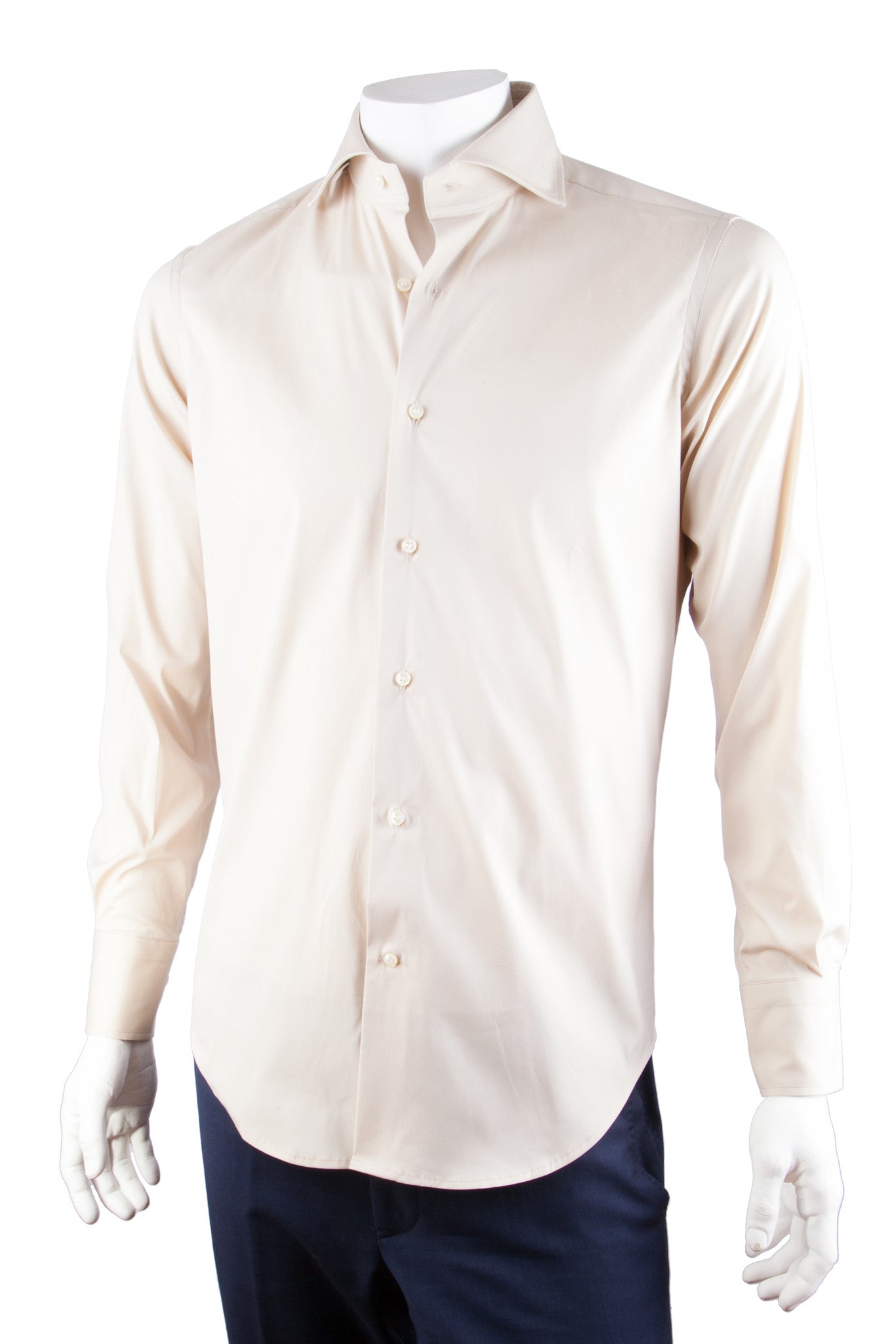 Tan Solid Cotton Shirt