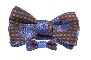 Paisley Print Bow Tie with matching Lapel Bow Tie Boutonniere